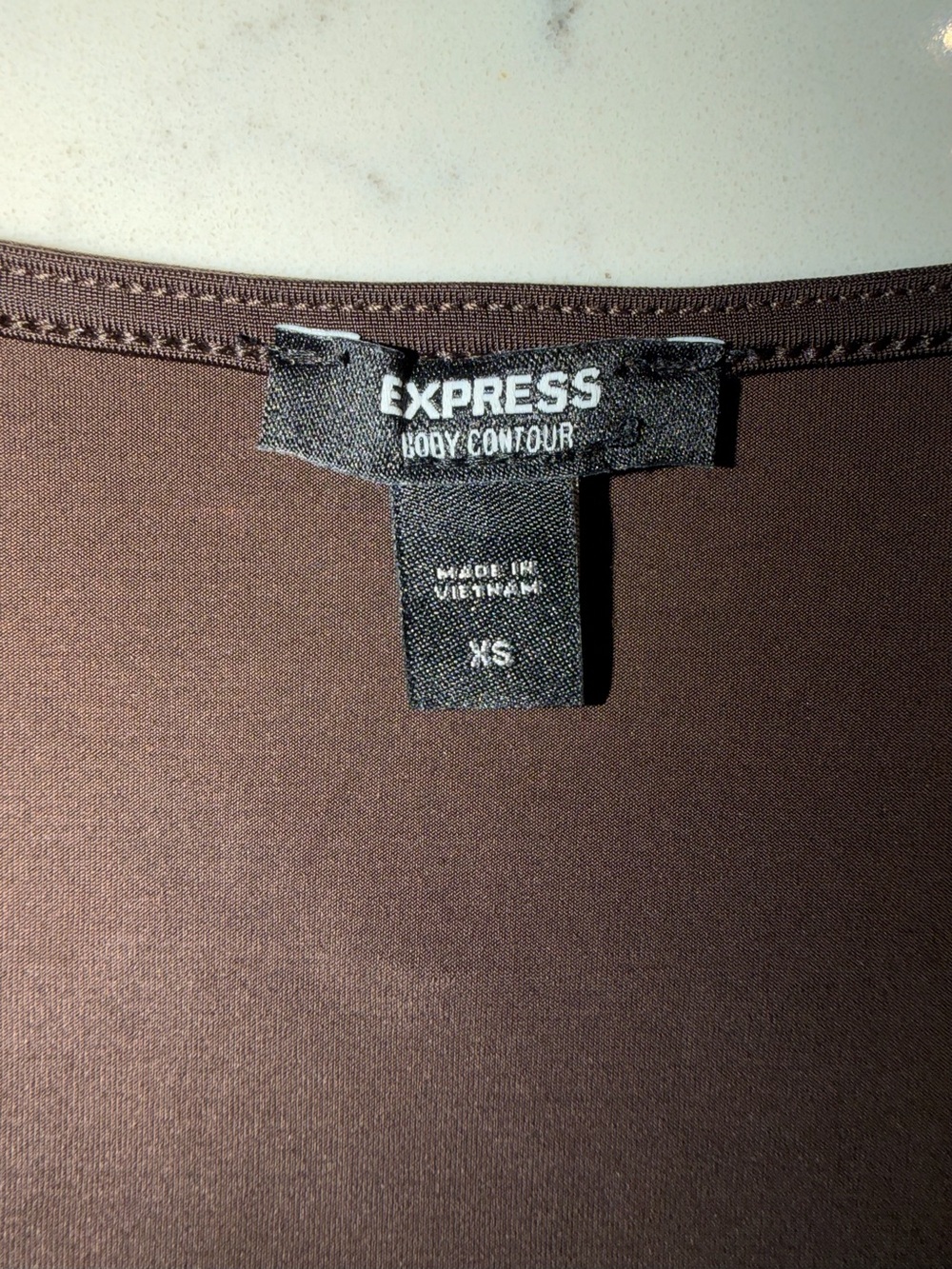 Express Body Contour Scoop Neck Long Sleeve Bodysuit Brown - XS - Picture 4 of 5